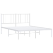 vidaXL Rectangular Powder-Coated Steel Full Bed Frame in White