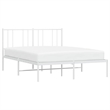 vidaXL Rectangular Powder-Coated Steel Full Bed Frame in White