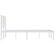 vidaXL Rectangular Powder-Coated Steel Full Bed Frame in White