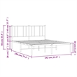 vidaXL Rectangular Powder-Coated Steel Full Bed Frame in White