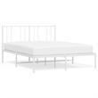 vidaXL Powder-Coated Steel Queen Size Bed Frame in White