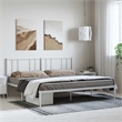 vidaXL Powder-Coated Steel King/Double Bed Frame in White