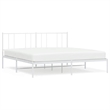 vidaXL Powder-Coated Steel King/Double Bed Frame in White