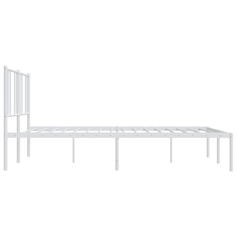 vidaXL Powder-Coated Steel King/Double Bed Frame in White