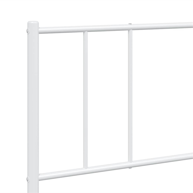 vidaXL Powder-Coated Steel King/Double Bed Frame in White