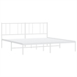 vidaXL Powder-Coated Steel King/Double Bed Frame in White