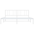 vidaXL Powder-Coated Steel King/Double Bed Frame in White