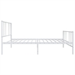 vidaXL Powder-Coated Steel Single Bed Frame in White