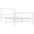 vidaXL Powder-Coated Steel Single Bed Frame in White