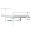 vidaXL Powder-Coated Steel Single Bed Frame in White