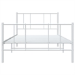 vidaXL Powder-Coated Steel Single Bed Frame in White
