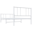 vidaXL Powder-Coated Steel Single Bed Frame in White
