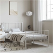 vidaXL Powder-Coated Steel Single Bed Frame in White