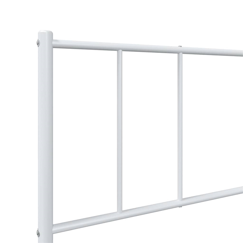 vidaXL Rectangular Powder-Coated Steel Twin Bed Frame in White