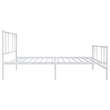 vidaXL Rectangular Powder-Coated Steel Twin Bed Frame in White