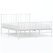 vidaXL Powder-Coated Steel Full/Double Bed Frame in White