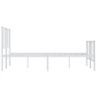 vidaXL Powder-Coated Steel Full/Double Bed Frame in White