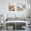 vidaXL Powder-Coated Steel Full/Double Bed Frame in White