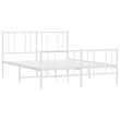 vidaXL Powder-Coated Steel Full/Double Bed Frame in White