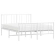 vidaXL Powder-Coated Steel Full/Double Bed Frame in White