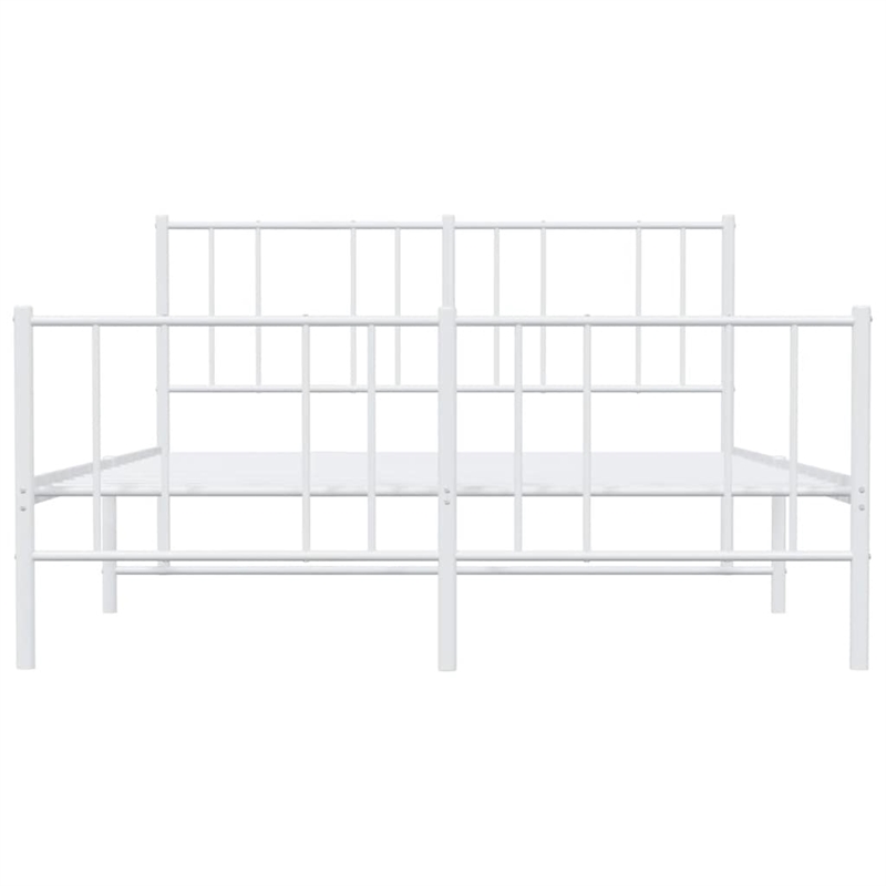 vidaXL Powder-Coated Steel Full/Double Bed Frame in White