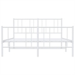 vidaXL Powder-Coated Steel Full/Double Bed Frame in White