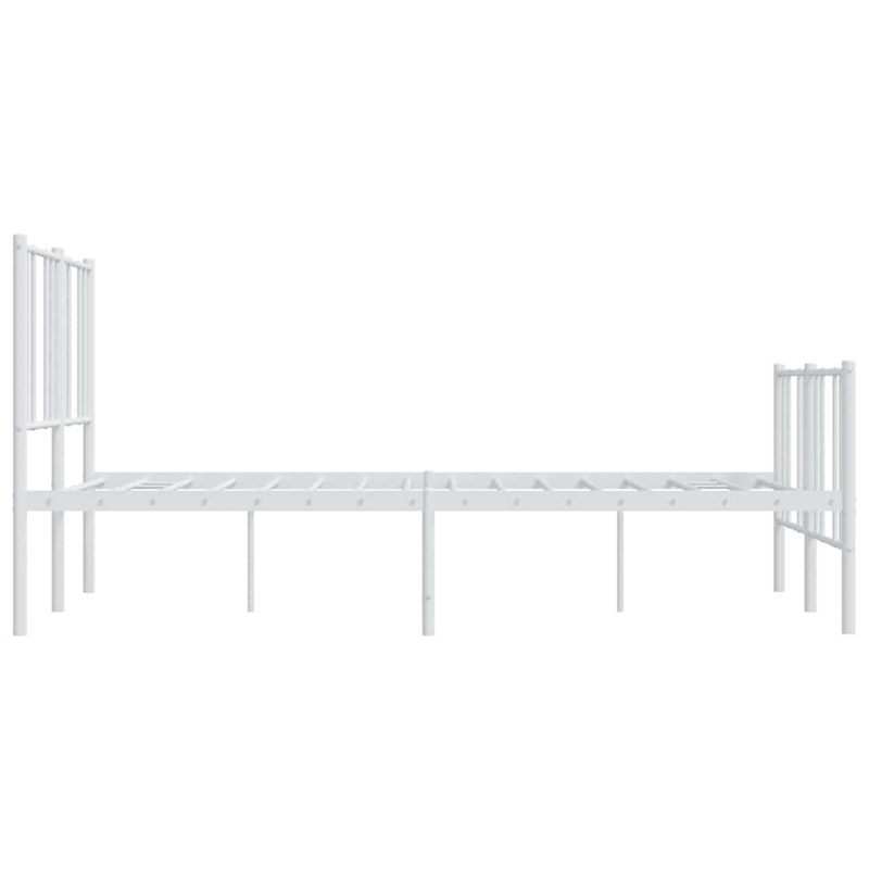 vidaXL Powder-Coated Steel Full/Double Bed Frame in White
