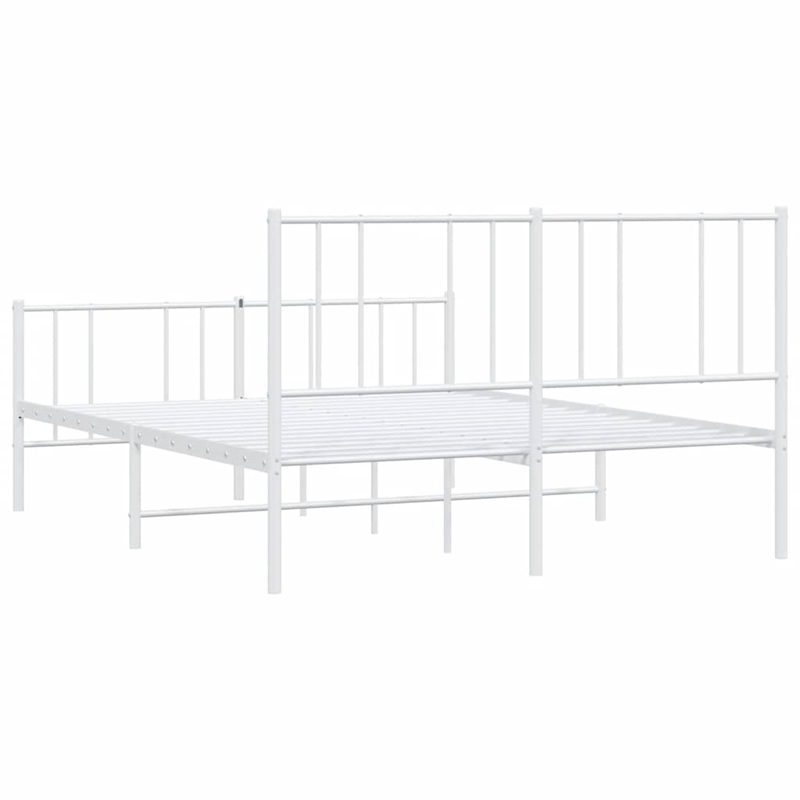 vidaXL Powder-Coated Steel Full/Double Bed Frame in White