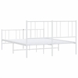 vidaXL Powder-Coated Steel Full/Double Bed Frame in White