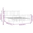 vidaXL Powder-Coated Steel Full/Double Bed Frame in White