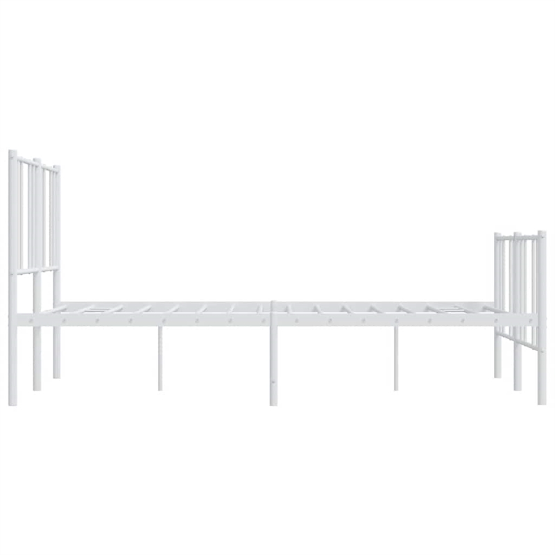 vidaXL Powder-Coated Steel King Size Bed Frame in White