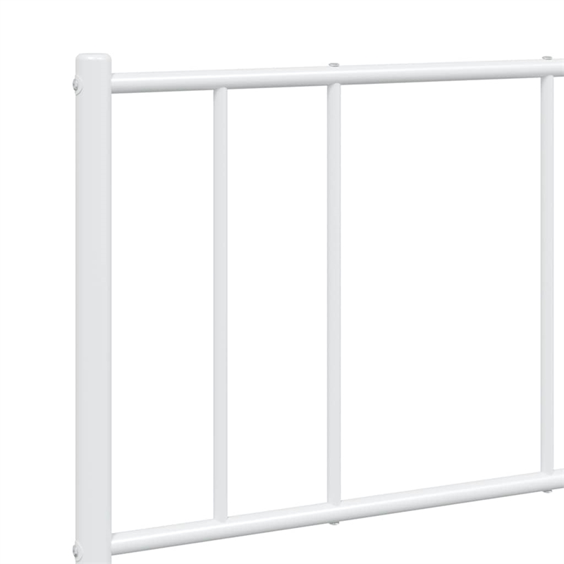 vidaXL Powder-Coated Steel King Size Bed Frame in White