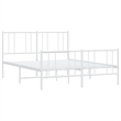 vidaXL Powder-Coated Steel King Size Bed Frame in White