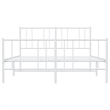 vidaXL Powder-Coated Steel King Size Bed Frame in White
