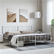 vidaXL 72x84 Powder-Coated Steel Bed Frame in White