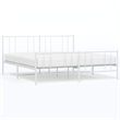 vidaXL 72x84 Powder-Coated Steel Bed Frame in White