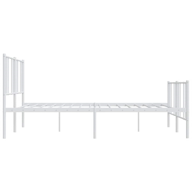 vidaXL 72x84 Powder-Coated Steel Bed Frame in White