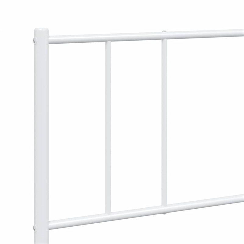 vidaXL 72x84 Powder-Coated Steel Bed Frame in White