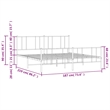 vidaXL 72x84 Powder-Coated Steel Bed Frame in White