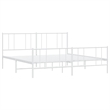 vidaXL 72x84 Powder-Coated Steel Bed Frame in White