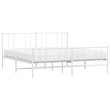 vidaXL 72x84 Powder-Coated Steel Bed Frame in White