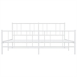 vidaXL 72x84 Powder-Coated Steel Bed Frame in White