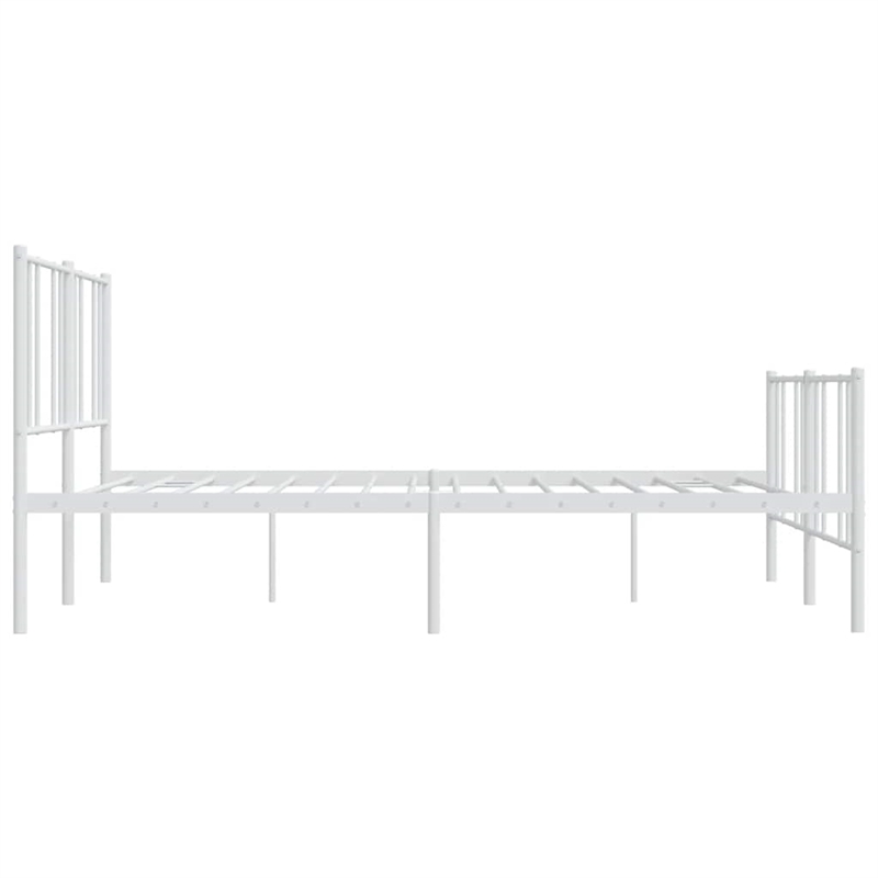 vidaXL 72x84 Powder-Coated Steel Bed Frame in White