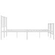 vidaXL 72x84 Powder-Coated Steel Bed Frame in White