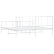 vidaXL 72x84 Powder-Coated Steel Bed Frame in White