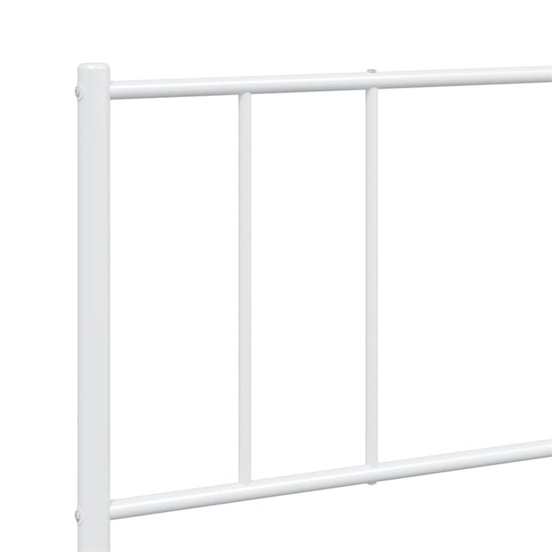 vidaXL 72x84 Powder-Coated Steel Bed Frame in White