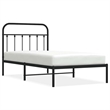 vidaXL Powder-Coated Steel Twin Bed Frame in Black