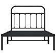 vidaXL Powder-Coated Steel Twin Bed Frame in Black