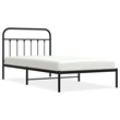 vidaXL 39.4x78.7 Powder-Coated Steel Bed Frame in Black
