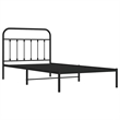 vidaXL 39.4x78.7 Powder-Coated Steel Bed Frame in Black